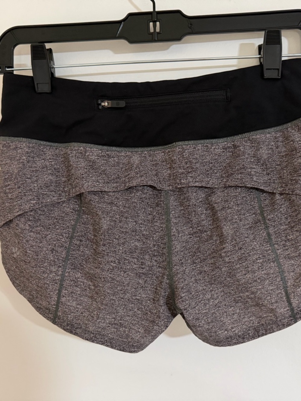 lululemon athletica Black Waistband with Gray Marled Body Shorts - Picture 2 of 4